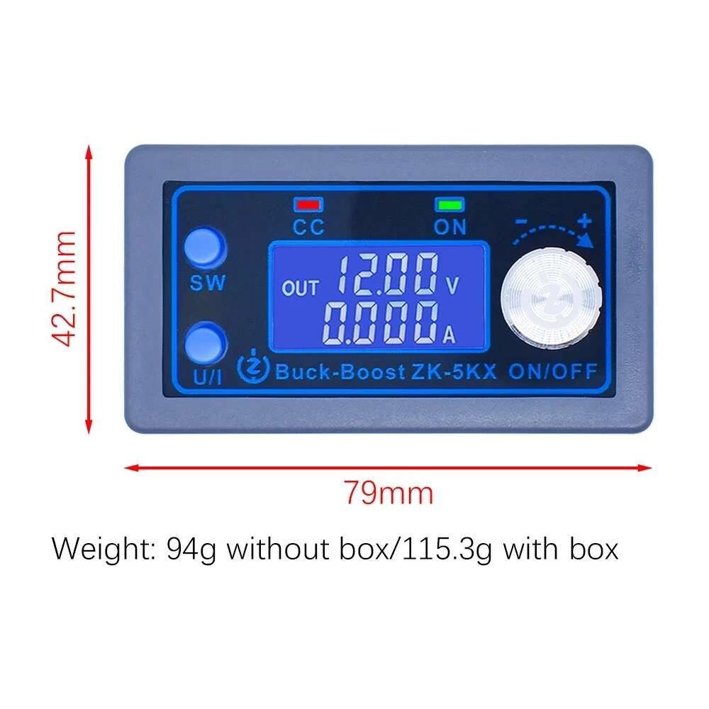 DC ZK-5KX Buck Converter CC CV 0.6-36V 5A 5V 6V 12V 24V 80W Power ...