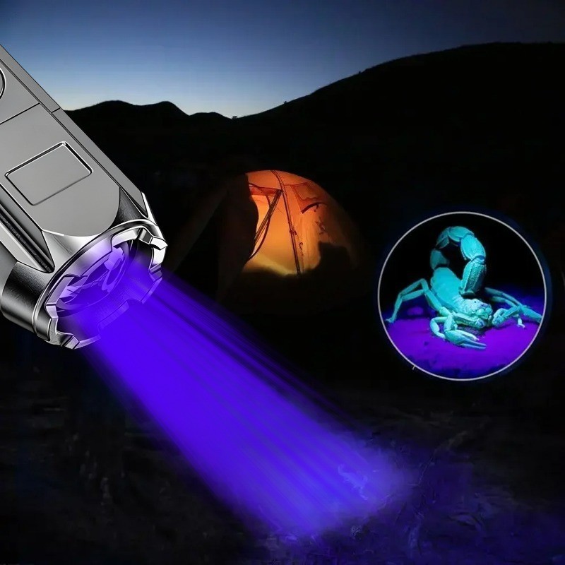 Portable USB Charging LED UV Flashlight Ultraviolet Torch Zoomable ...
