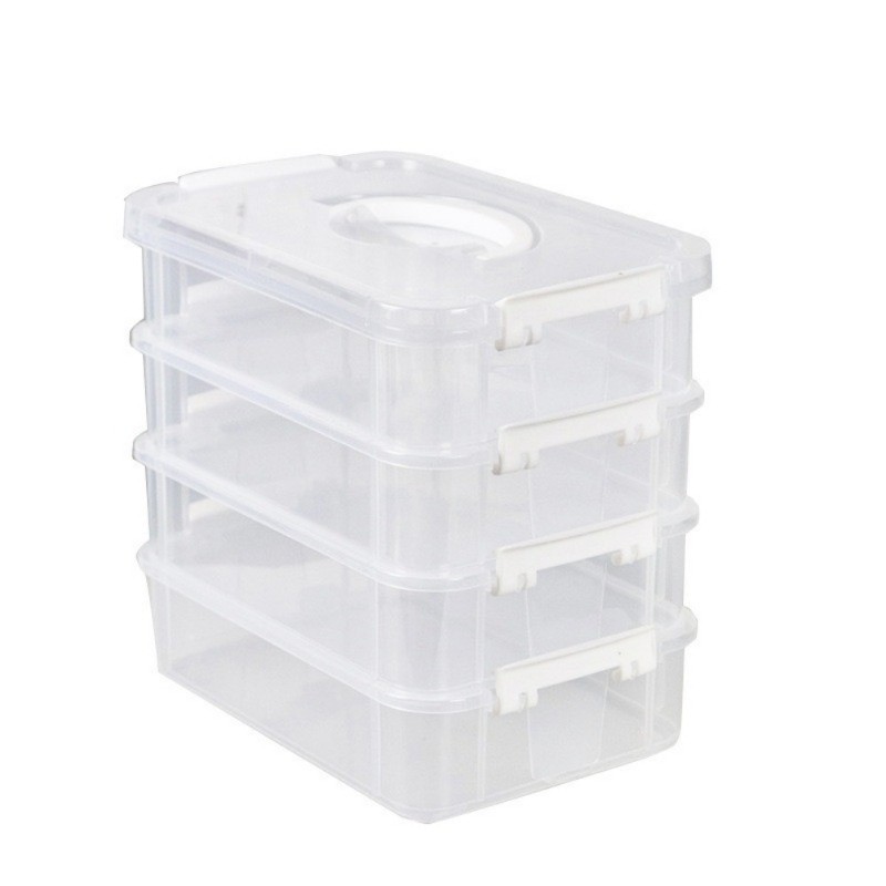 4 Layers Multi-Purpose Handheld Storage Box Container for Toys, Office ...