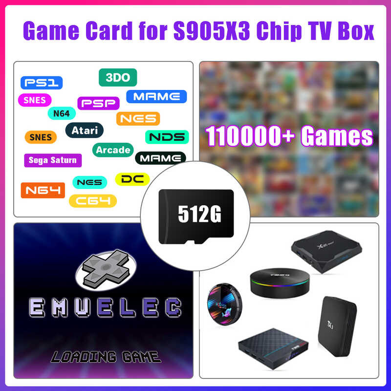 TF 3 Card S905x3 Chip TV Box Retro Game Console With 110000+ Games 70