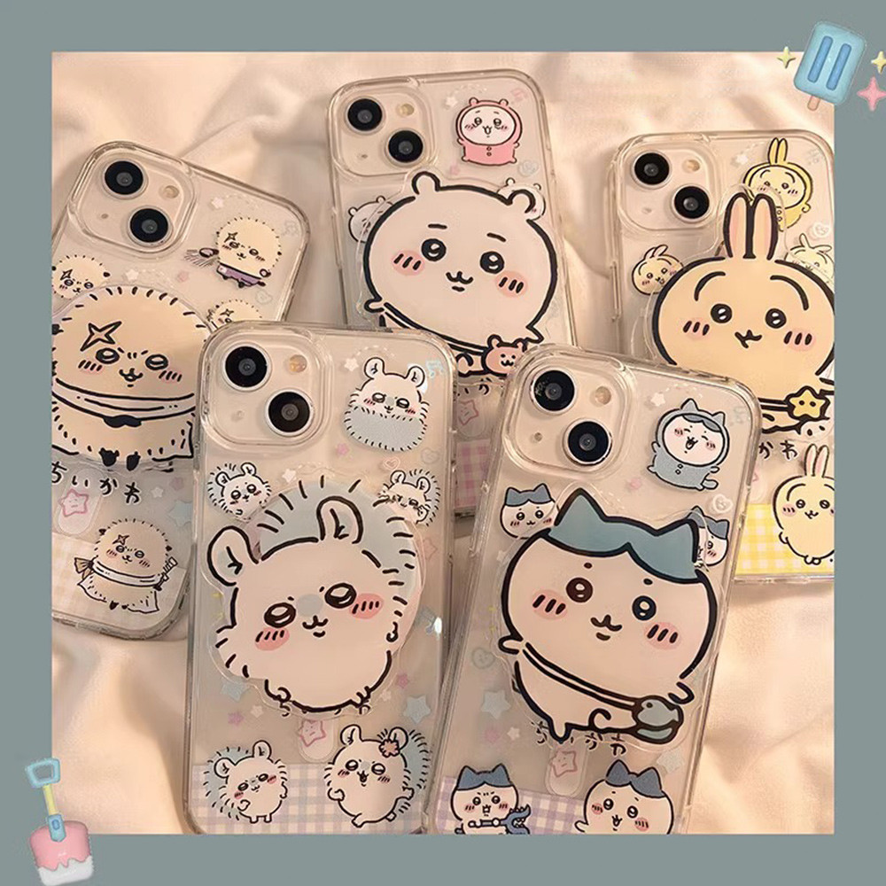 Cute Cartoon Japan Anime Chiikawa Transparent Phone Case for IPhone 11