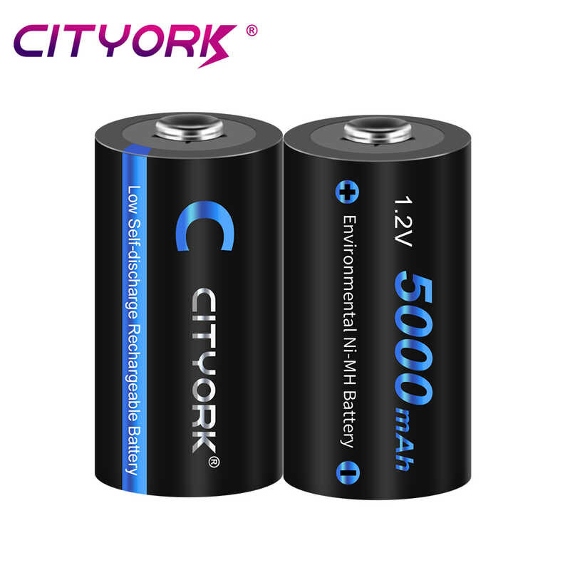 CITYORK 3 5000Mah Size Rechargeable R14 Lr14 Batteries With 9V 1.2V AA ...