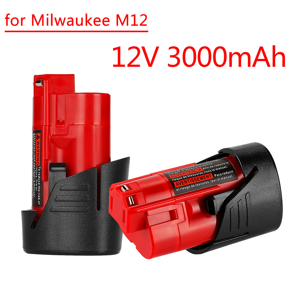 12V 3Ah Compatible With Milwaukee M12 XC 48112410 48112420 4811