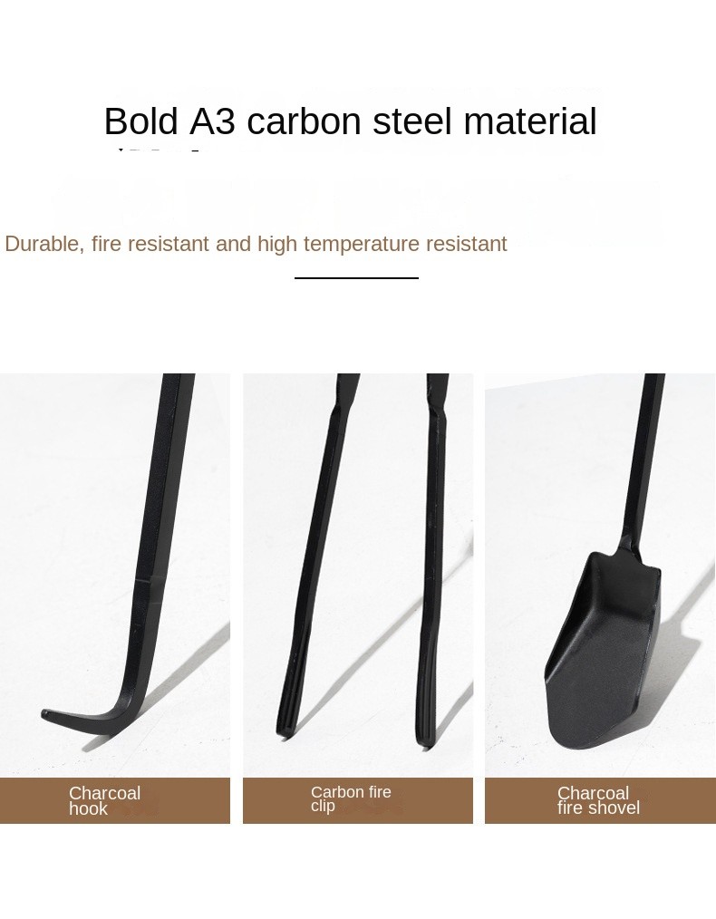Mobi Garden Charcoal Tool Set Charcoal Clip Tong Hook Shovel Spatula ...