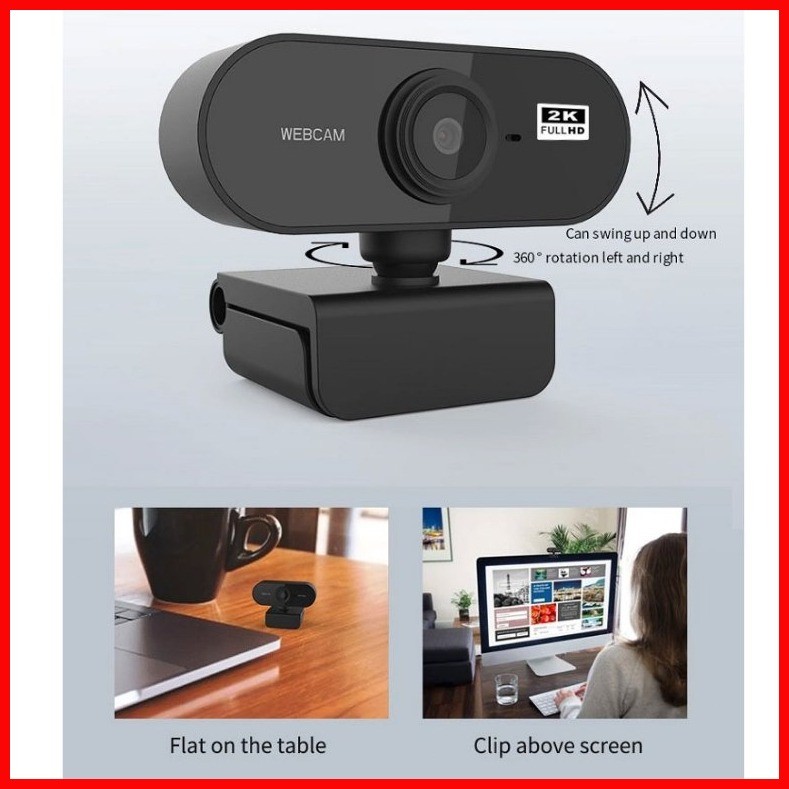 ♣ CAMVIEW Webcam for PC Laptop Built-in Microphone 2K 1080P 720P Full ...
