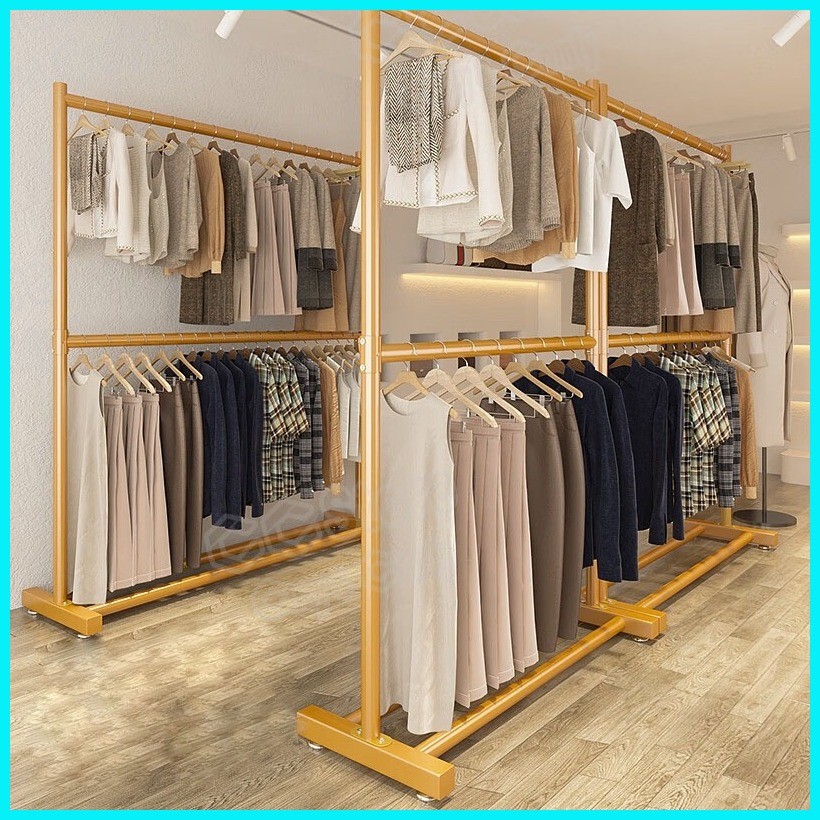 Double Layer Clothes rack Strong Steel Organizer Rack Clothes rack ...