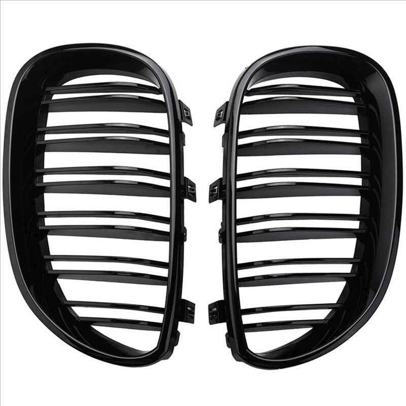 For BMW E60 / E61 Front Kidney Grille Set, Glossy Black