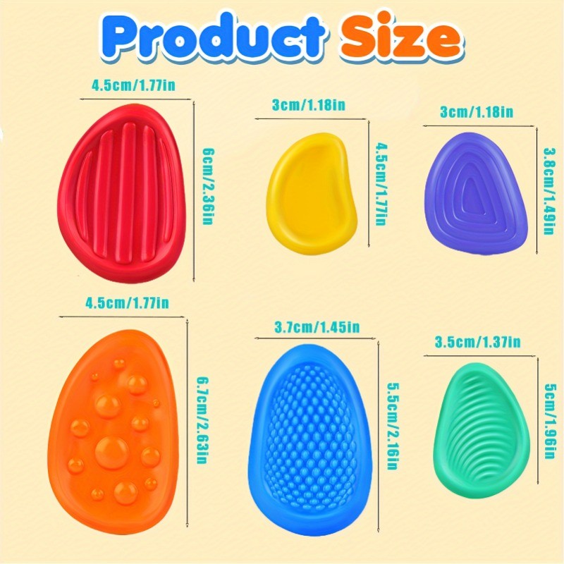 Fidget Toys Sensoy Textue Stone: 6 Pack Soft Fidget Stess
