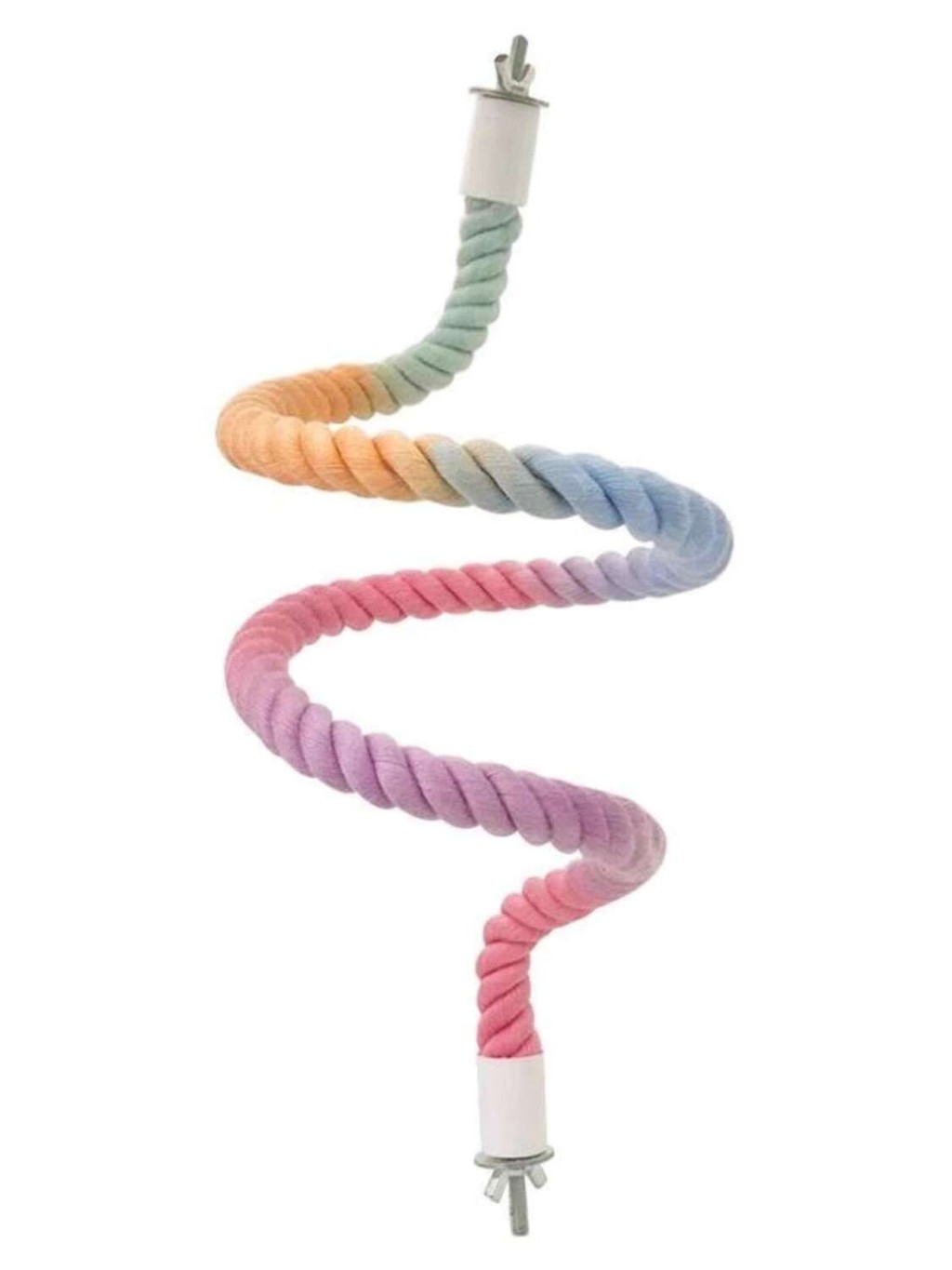 Parrot colored cotton rope rotating rope, standing pole swing, fixed at ...