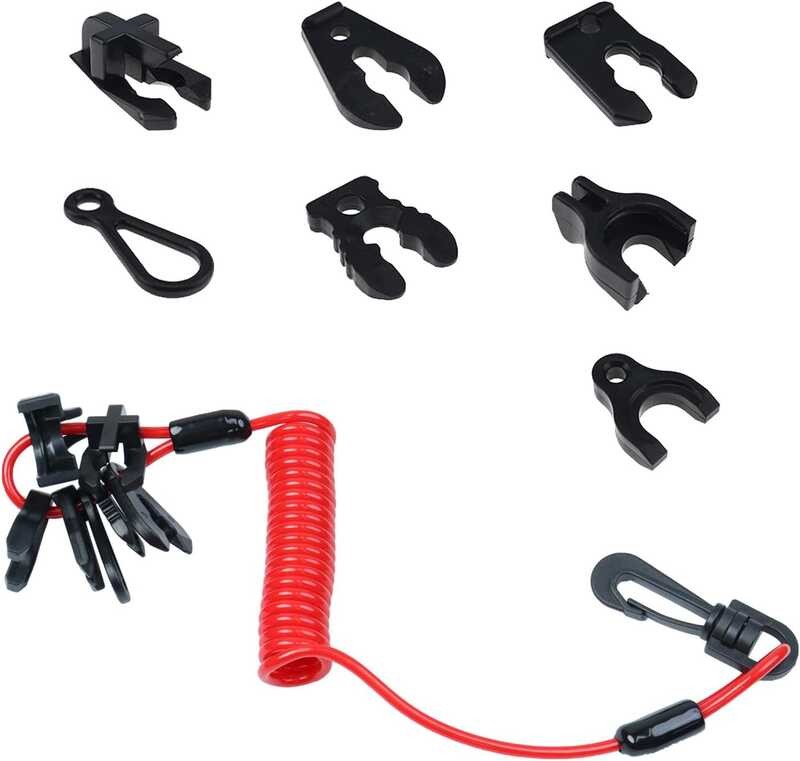 AFEISOL Marine Jet Ski Kill Switch Keys Lanyard, Universal Outboard ...