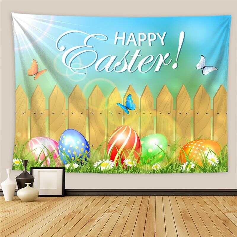 2025 Easter egg decoration background cloth Easter party dance scene ...