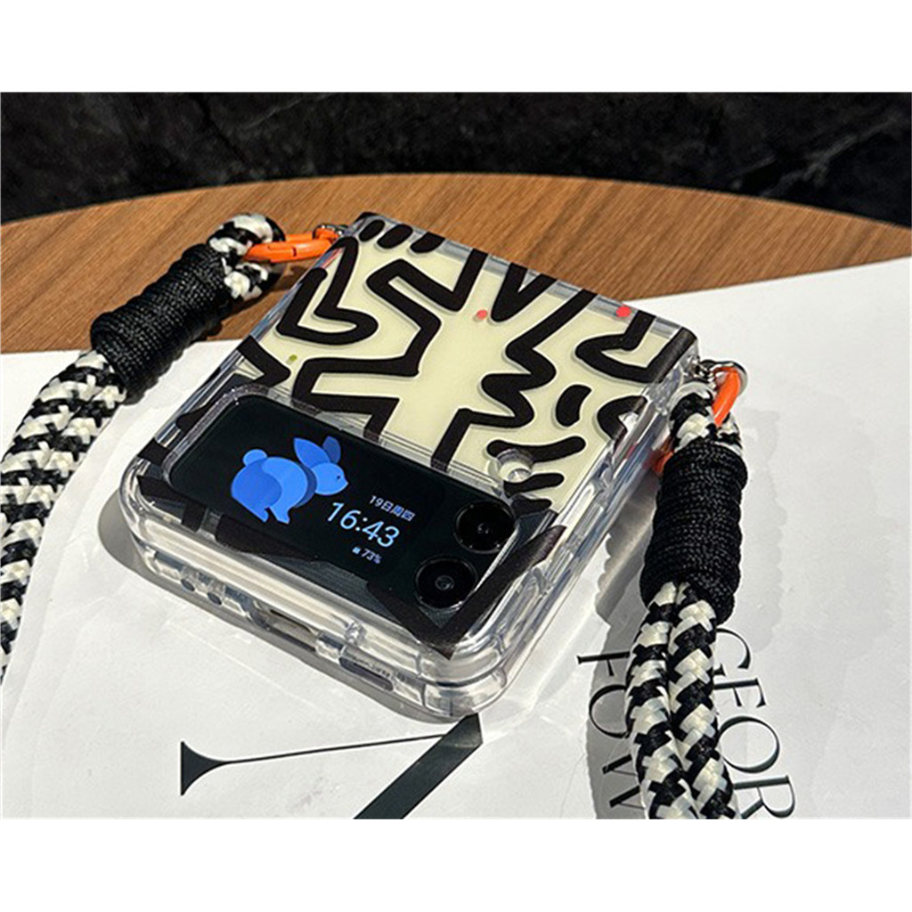 Luxury Simple Aesthetic Line Phone Case with Crossbody Strap for ...