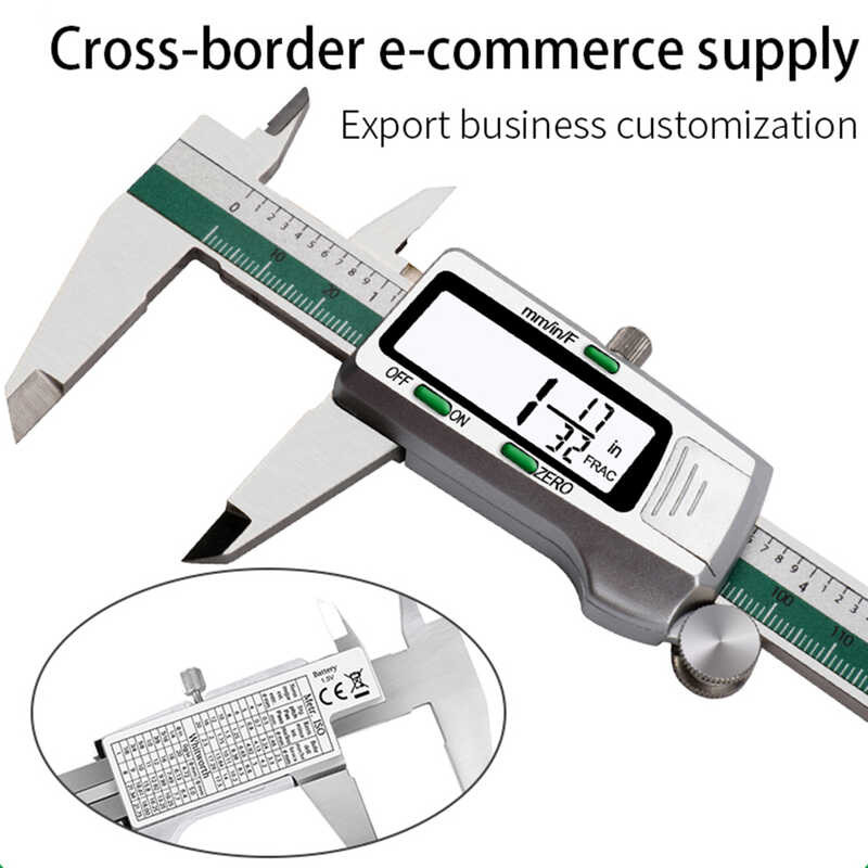 LCD 8 Digital Display Vernier Calipers High Precision Stainless Steel ...