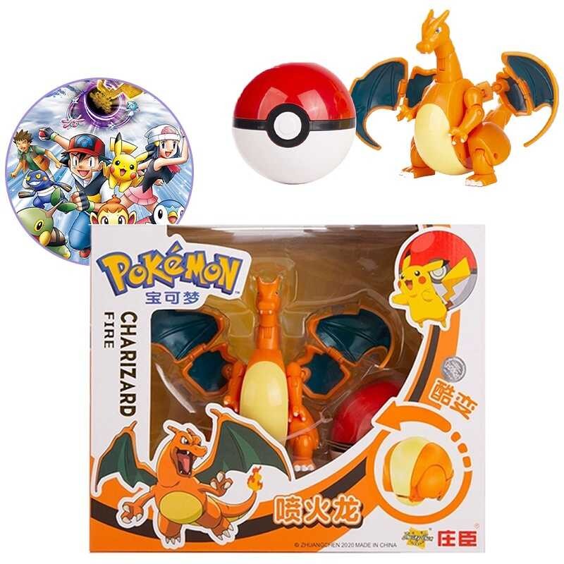LY Transforming Toy Anime Pikachu/ Charizard/ Mewtwo Figure Birthday ...