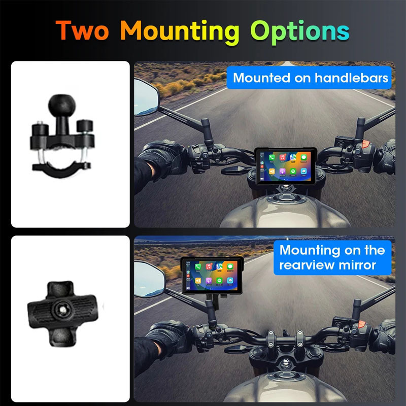 6inch GPS SatNav Motorcycle Straight MICRO USB Powered 19mm Yoke Mount (sku 14163)