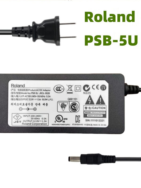 Roland BK-5 FP10 TD-07 Electronic Drum Piano PSB-5U Power Cord Adapter ...