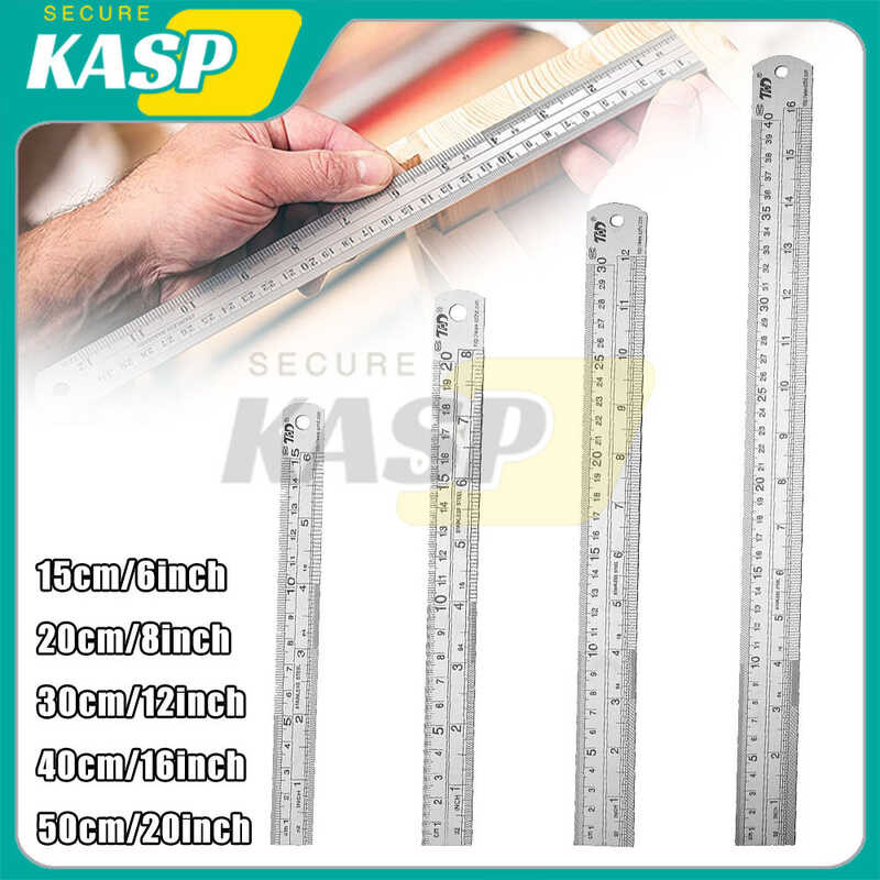 Stainless Steel Thickening Metal Ruler Measuring Tools 6Inch To 20Inch ...