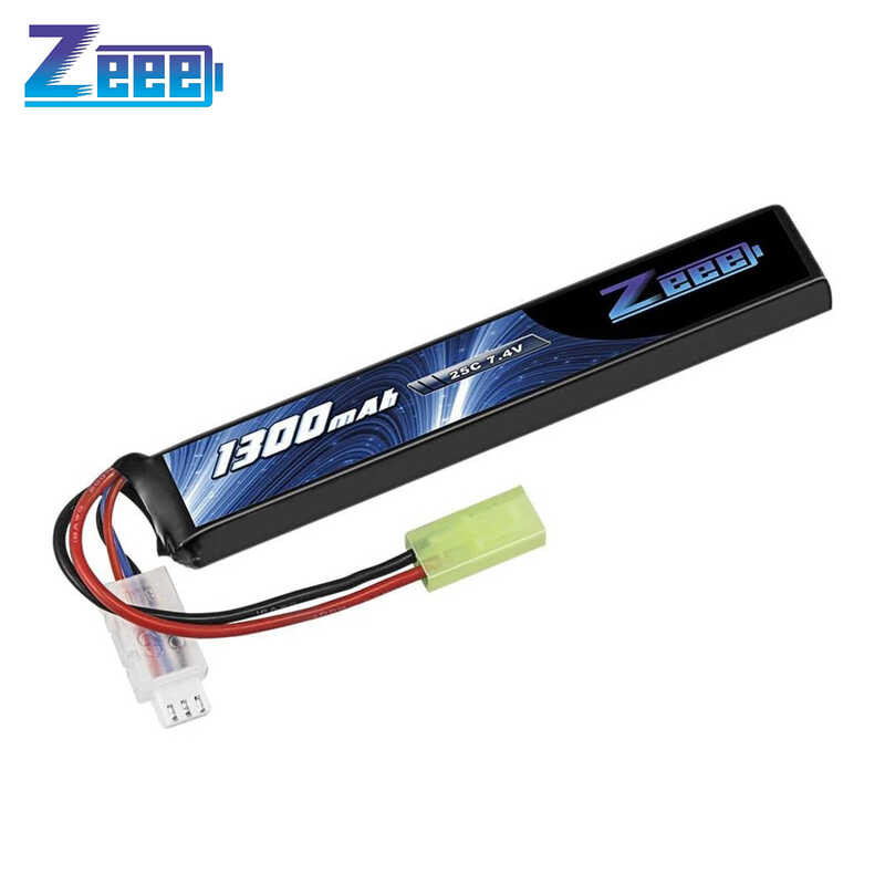 Zeee 3 7.4V 25C 1300Mah Airsoft Lipo Battery 2S Stick Battery With Mini ...