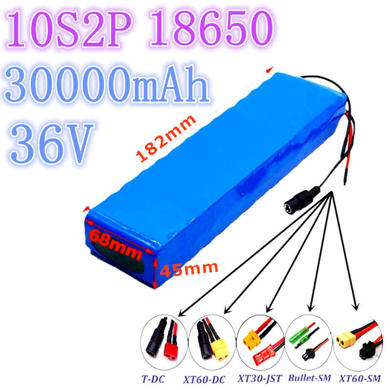 Ebike 36v 60b4 30ah 10S2P 18650 Lithium Rechargeable Battery Pack High ...