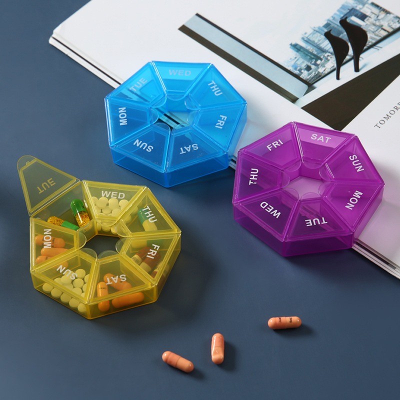 7 Days Pill Case Candy Vitamin Storage Box Travel Portable Container ...