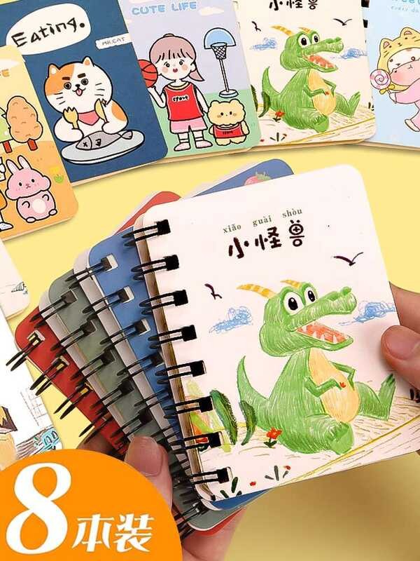 Cartoon coil girl puso cute mini portable maliit notebook, homework ...