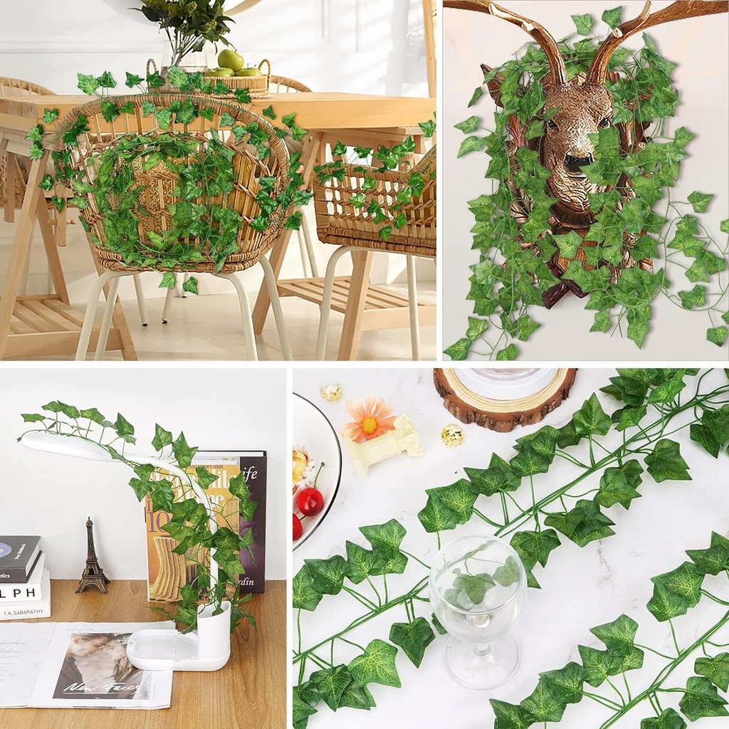 210CM Artificial Fake Vine Ivy Plant Silk Green Leaf Artificial Leaves ...