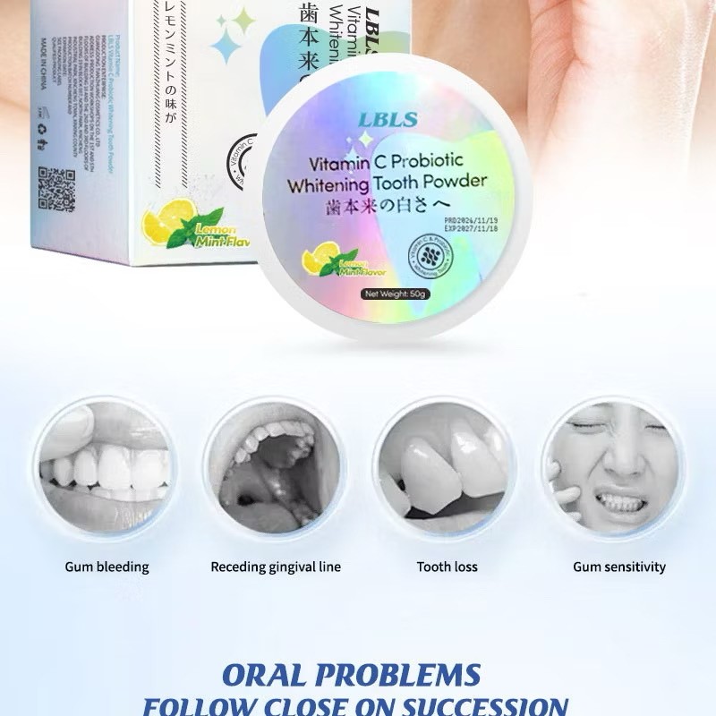 LBLS Vitamin C Probiotic Whitening Tooth Powder Whiten Teeth Tartar ...