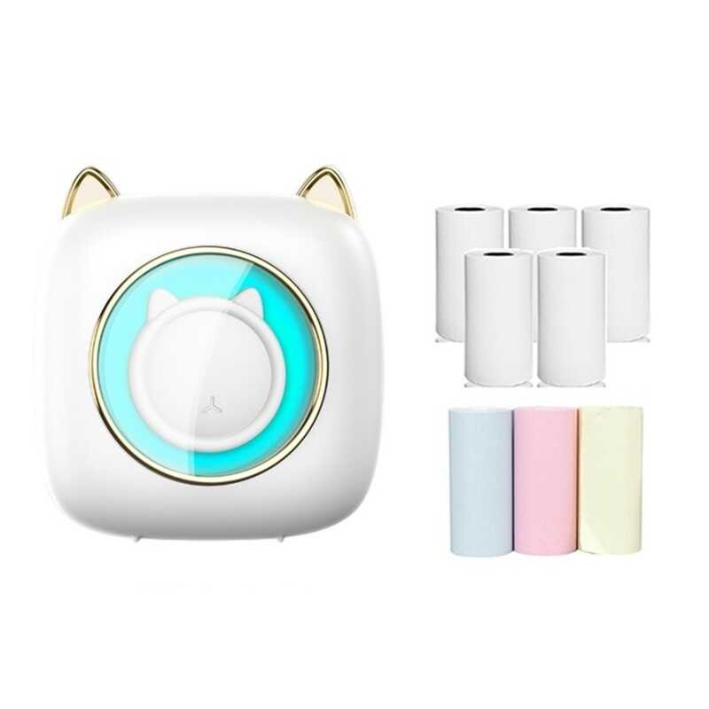 Label Smart Mini Portable Photo Printer With Thermal Paper+Colored ...