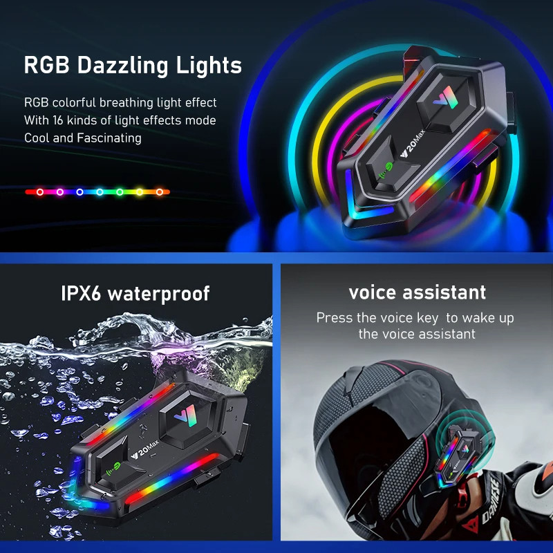 (PHI Stock) Y20MAX soft and hard microphone Waterproof Bluetooth Helmet ...