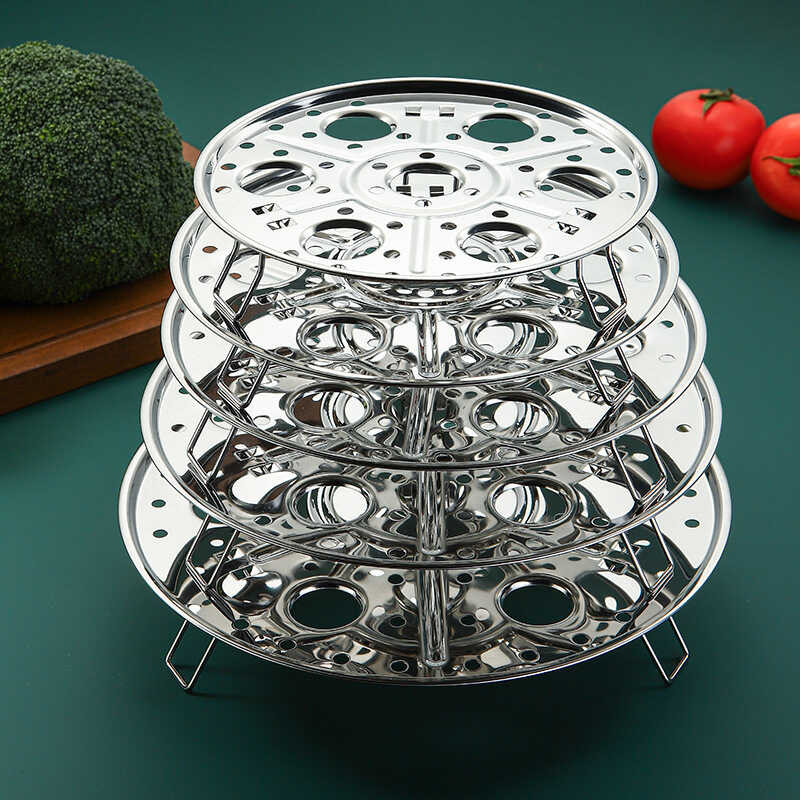 Thickened Stainless Steel 430 High Leg Steam Sheet Egg Steamer Round ...