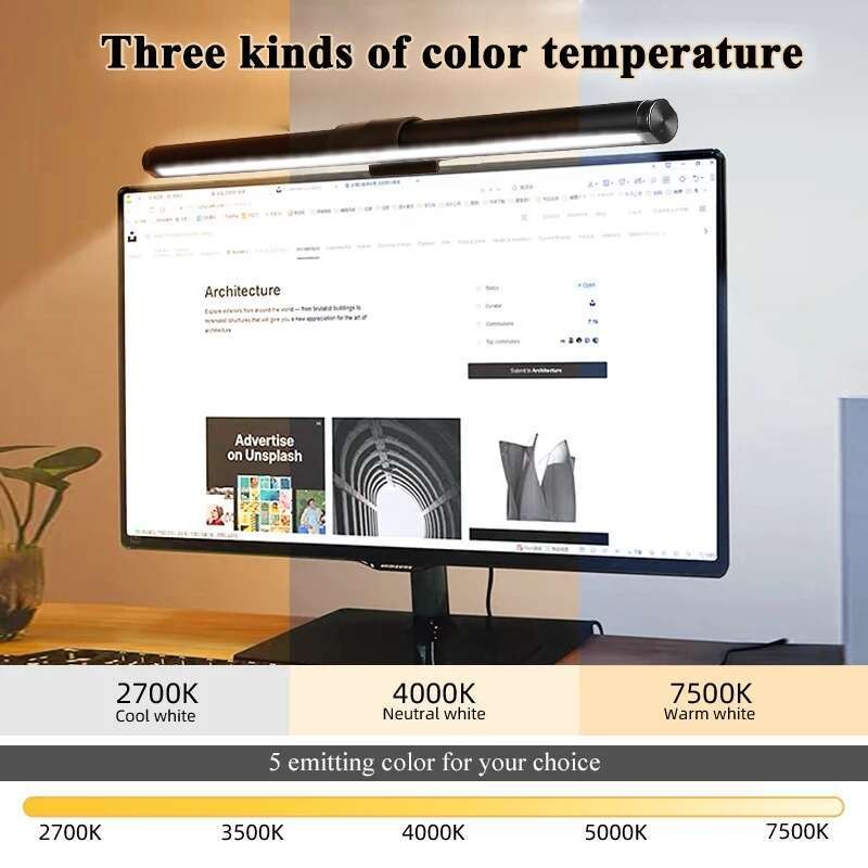USB Bar Screen Hanging Light for Office Reading RGB Gaming Atmosphere ...
