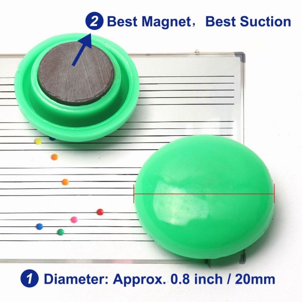 48pcs 20mm Magnet Assorted Color Whiteboard Magnet Button For School ...