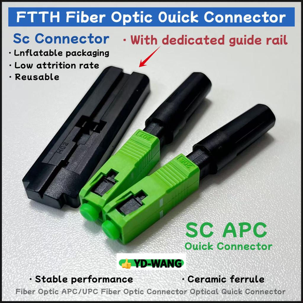 10pcs-50pcs FTTH SC APC Optical Fast fibe connector SC FTTH Fiber Optic ...