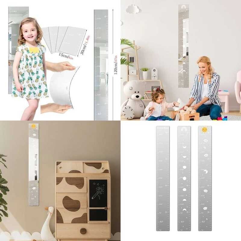 55 Acrylic Puzzle Mirror Growth Chart Foldable Shatterproof Kids Height ...