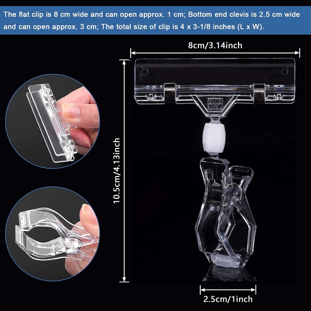 Transparent Plastic Shelf Clamp Price Label Tag Clips Merchandise ...