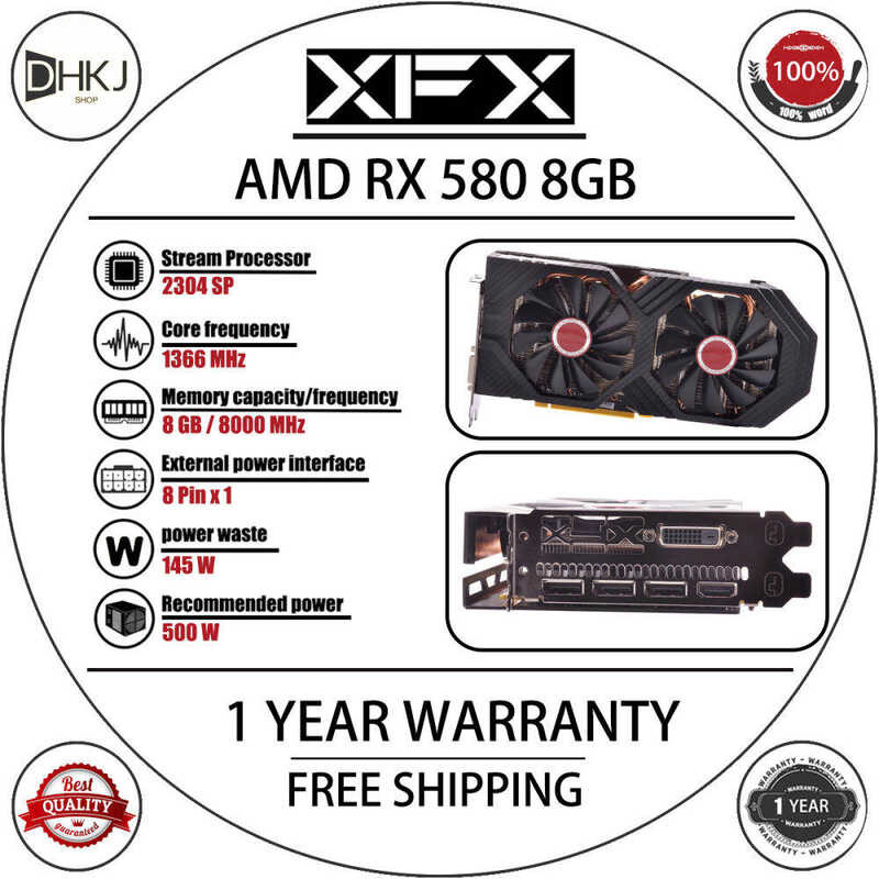 XFX RX USED 580 2304Sp Graphics 8Gb ETH AMD Radeon Rx580 Screen Cards ...