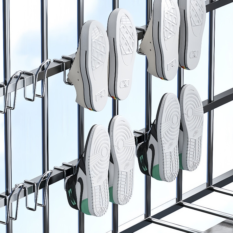 Portable Dormitory Stainless Steel Sneakers Rack - Practical Bathroom ...