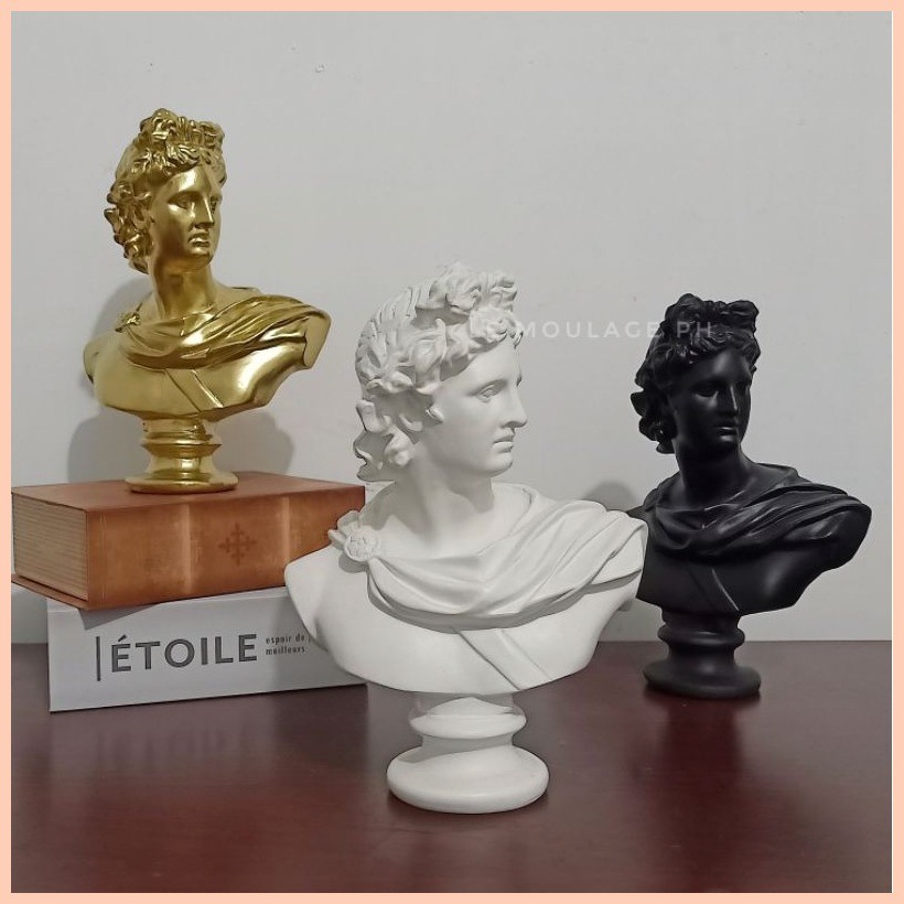 Nordic Apollo Bust Greek Statue Vintage accent (19cm) (NOT VASE) (pure