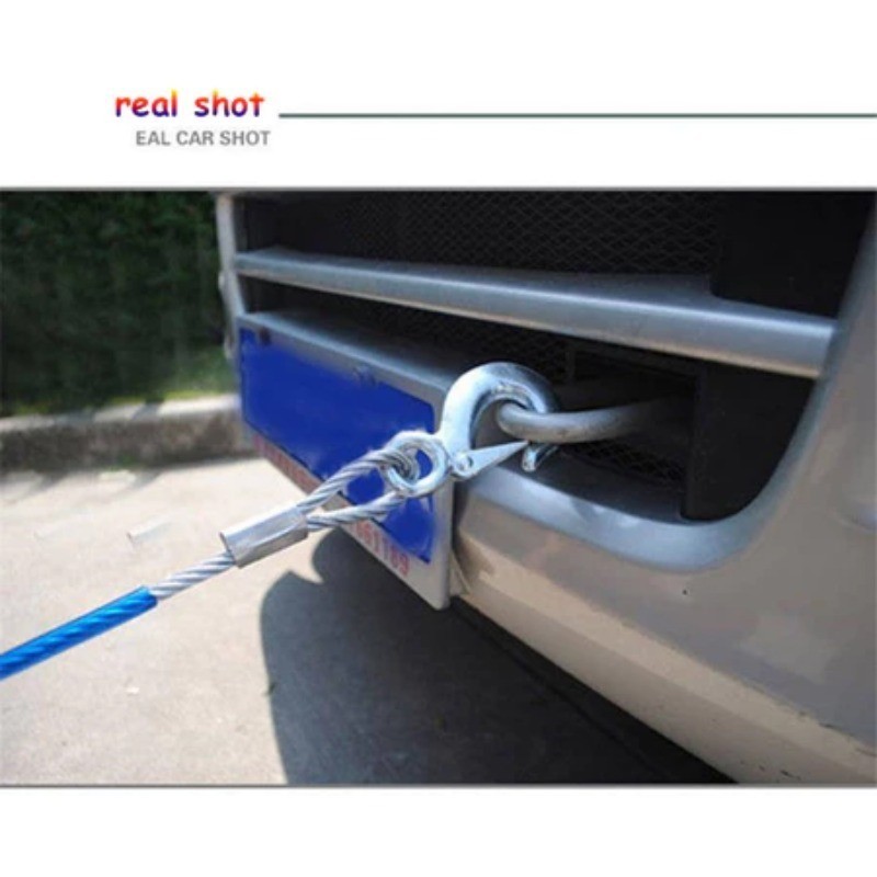 5m 7 Tons Tow Rope Steel Wire Towing Rope Car High Strength Safety Hook ...