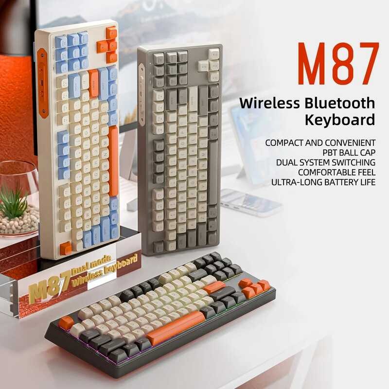 ஐ Ziyoulang M87 Wireless Bluetooth Dual Mode Nical PBT Keycap RGB