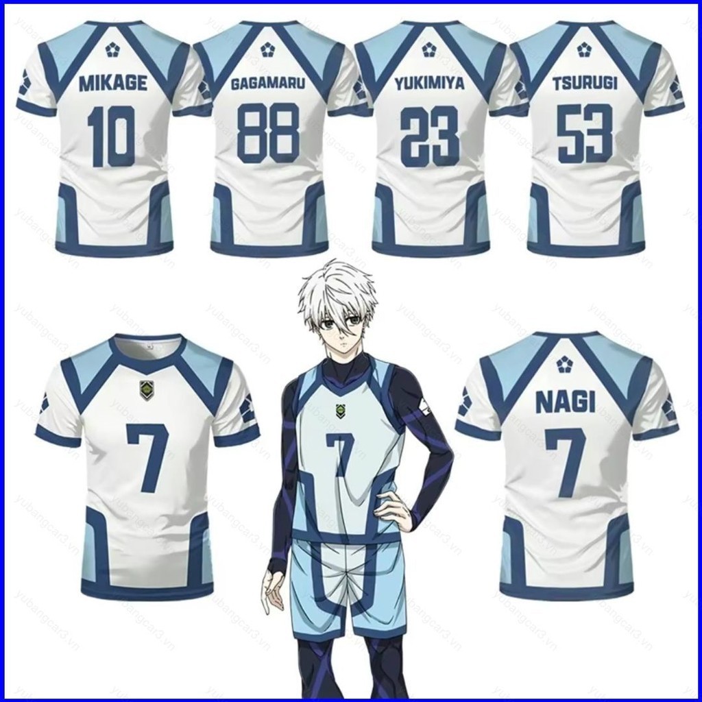 BLUE LOCK Nagi Seishiro Number 7 Jersey T shirt Mikage Reo YUKIMIYA 