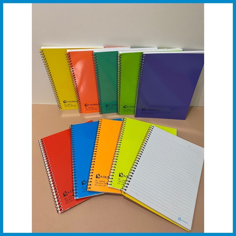 Scribbles Spiral Notebook Color Coded 148x200mm 80 Lvs. | Shopee ...