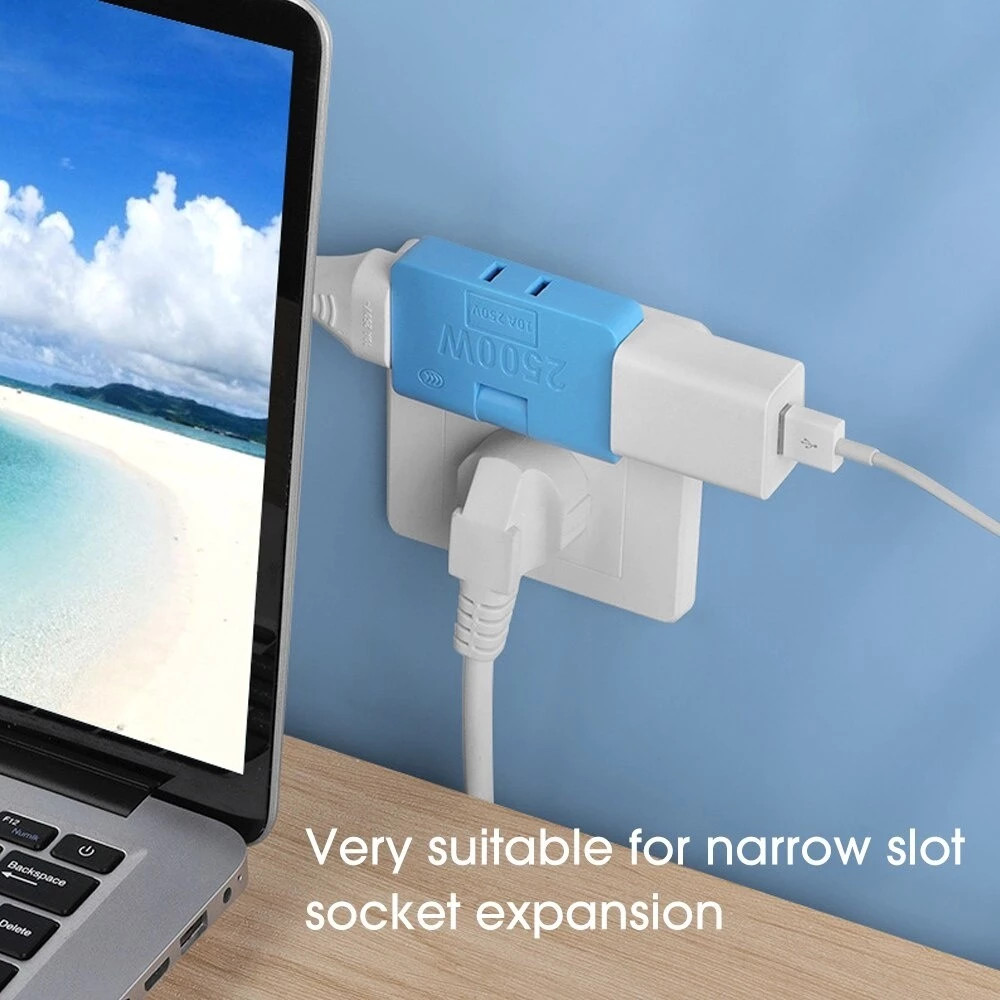 Rotatable Socket Converter 2500W One In Three 180 Degree Extension Plug ...