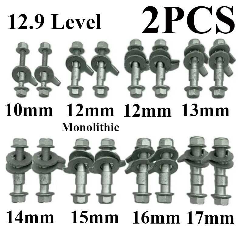 2X 12.9 Level Camber Bolt Nut Car Wheel Alignment Arc Eccentric Screw ...
