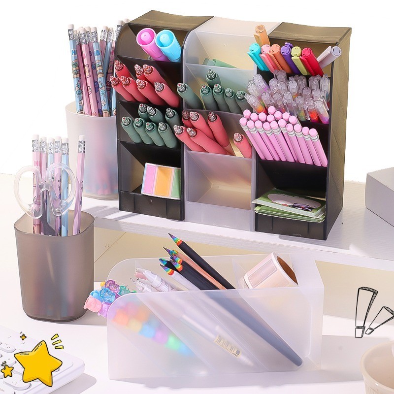 4 Grid Multi-function Desktop Storage Box - Large Capacity Transparent ...