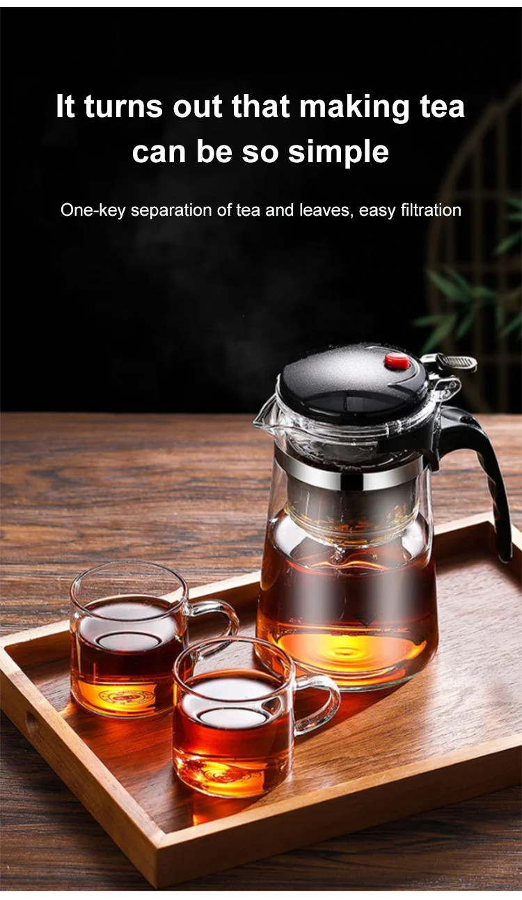 5001800ML Food Grade Oneclick filter tea set/Detachable Heat