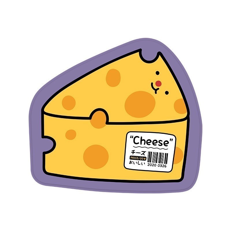 Cute Hand-Drawn Catoon Mouse Pad with Toast Milk Tea Rice Ball Cheese ...