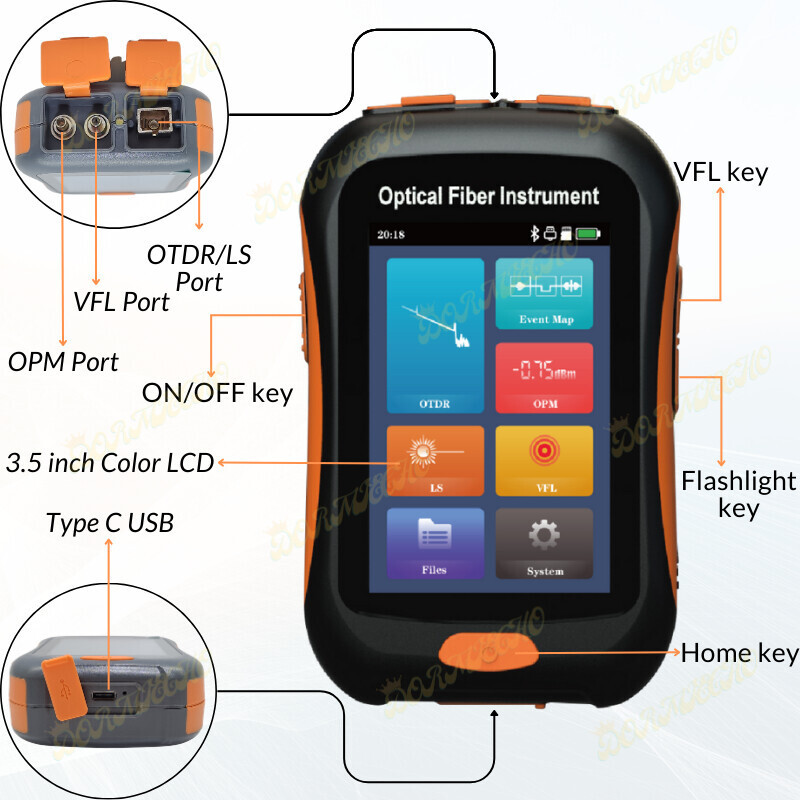 Mini OTDR Active Fiber NK2800 Fiber Optic 1550nm with VFL OLS OPM Event ...