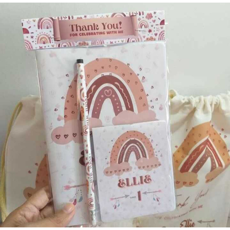 Customized Birthday Souvenirs Notepad, Minipad, And Pencil Stationery ...