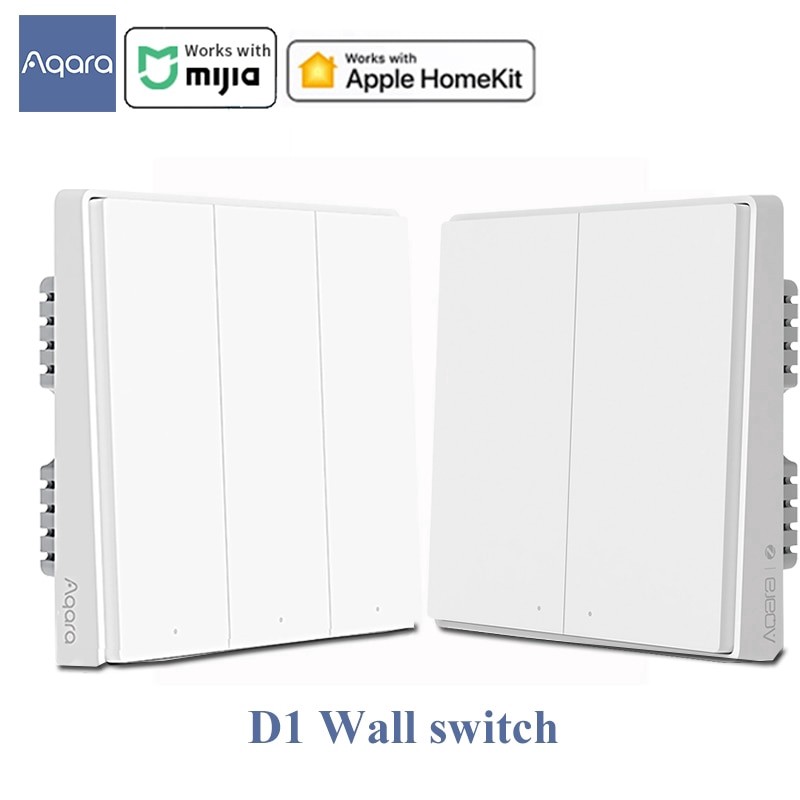 Aqara Wall Switch D1 ZigBee Smart Switch - Zero Line/Fire Wire, 220V, White, 10A, For Aqara Hub